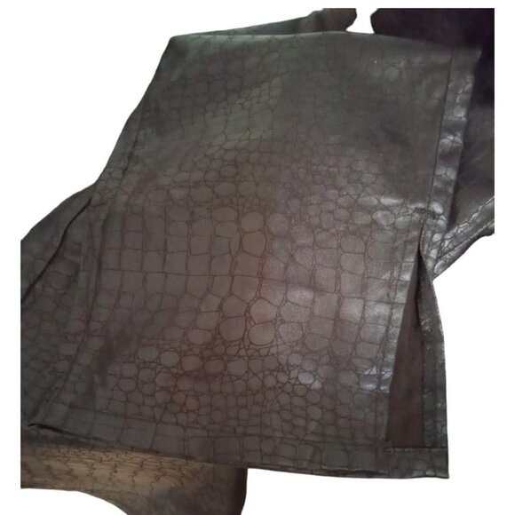 Nasty Gal NWT Slit's Now Or Never Coated Croc Straight Jean Sz 16 - Picture 5 of 10